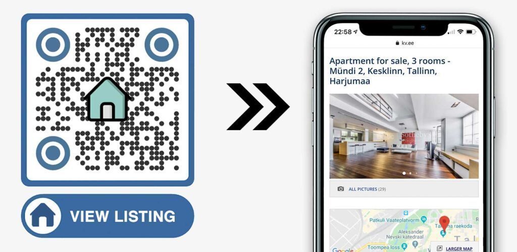QR-koodi kiinteistöjen listalle