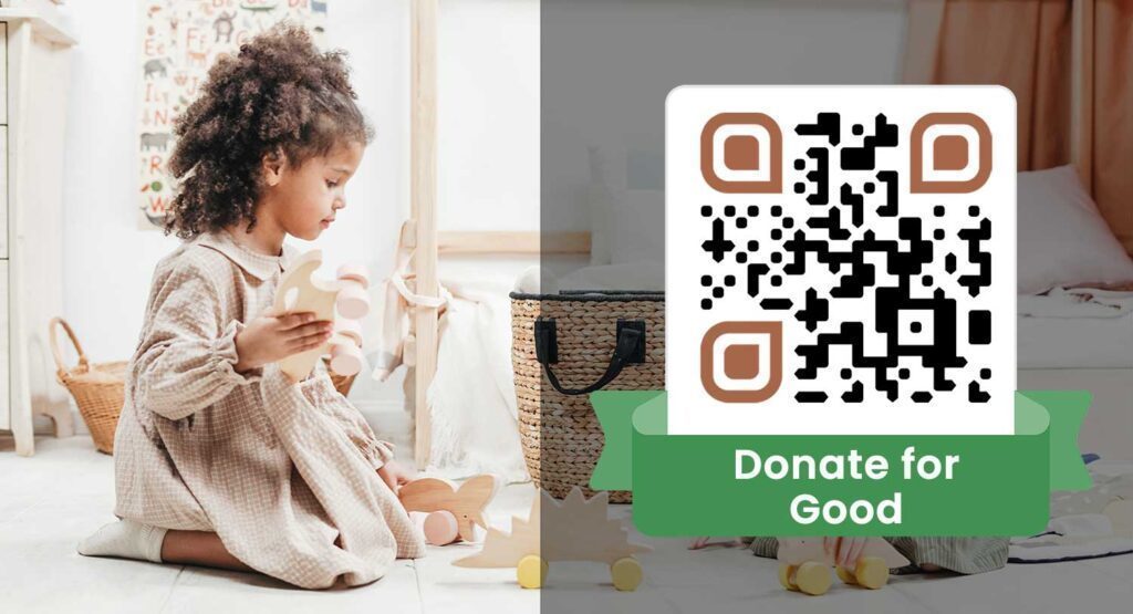 gebruik maken van een qr-code voor de donatiecampagne liefdadigheidsinstelling