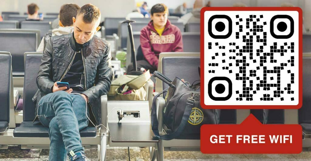 criar um código wifi qr para o aeroporto