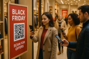Ako maloobchodníci využívajú geograficky cielené QR kódy na Black Friday