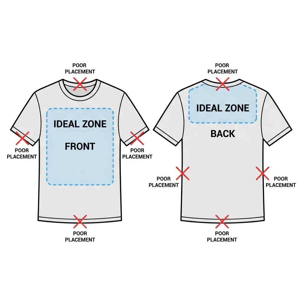 QR-Shirt-Platzierungszonen