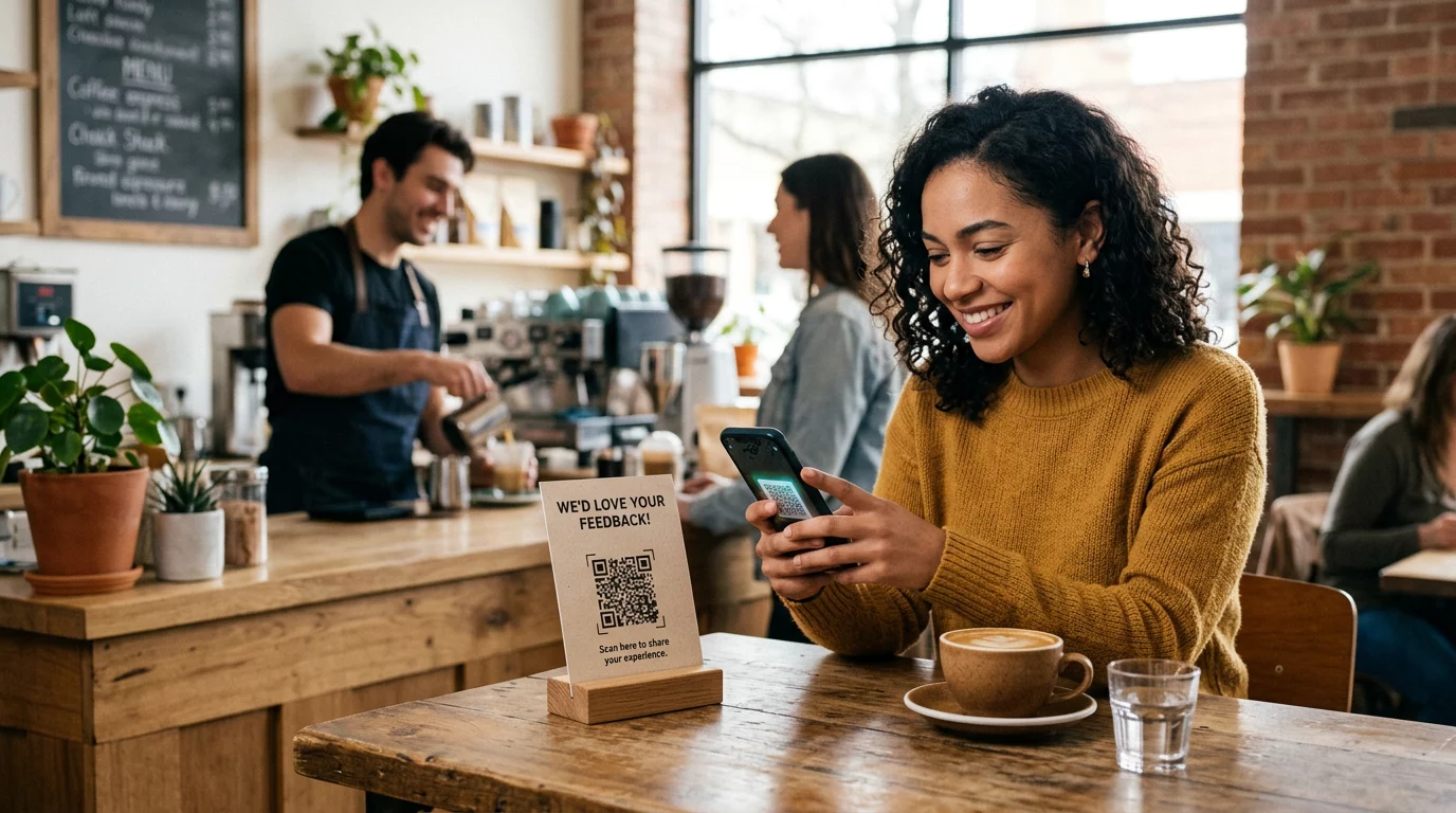 il cliente scansiona il QR del feedback