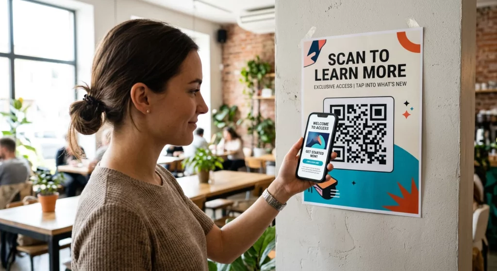 Memindai poster kode QR