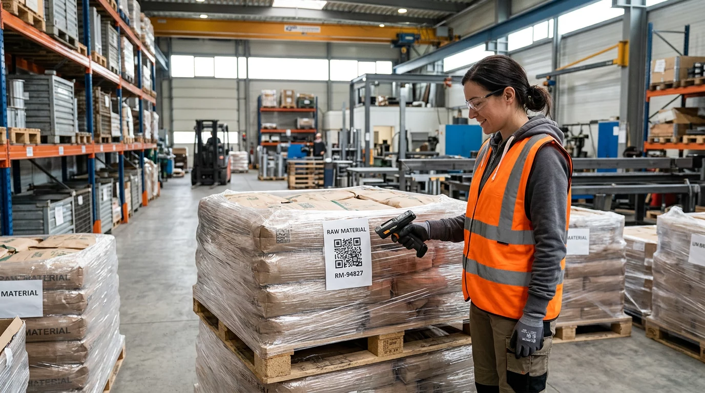 QR-materiaalin vastaanottoskannaus