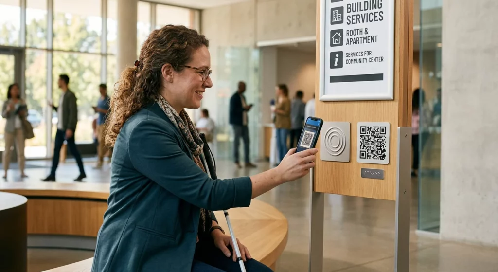 tunanetra memindai QR