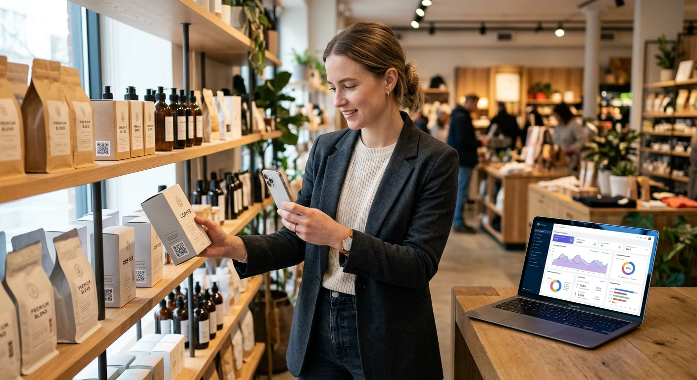 skeniranje QR kode v maloprodaji