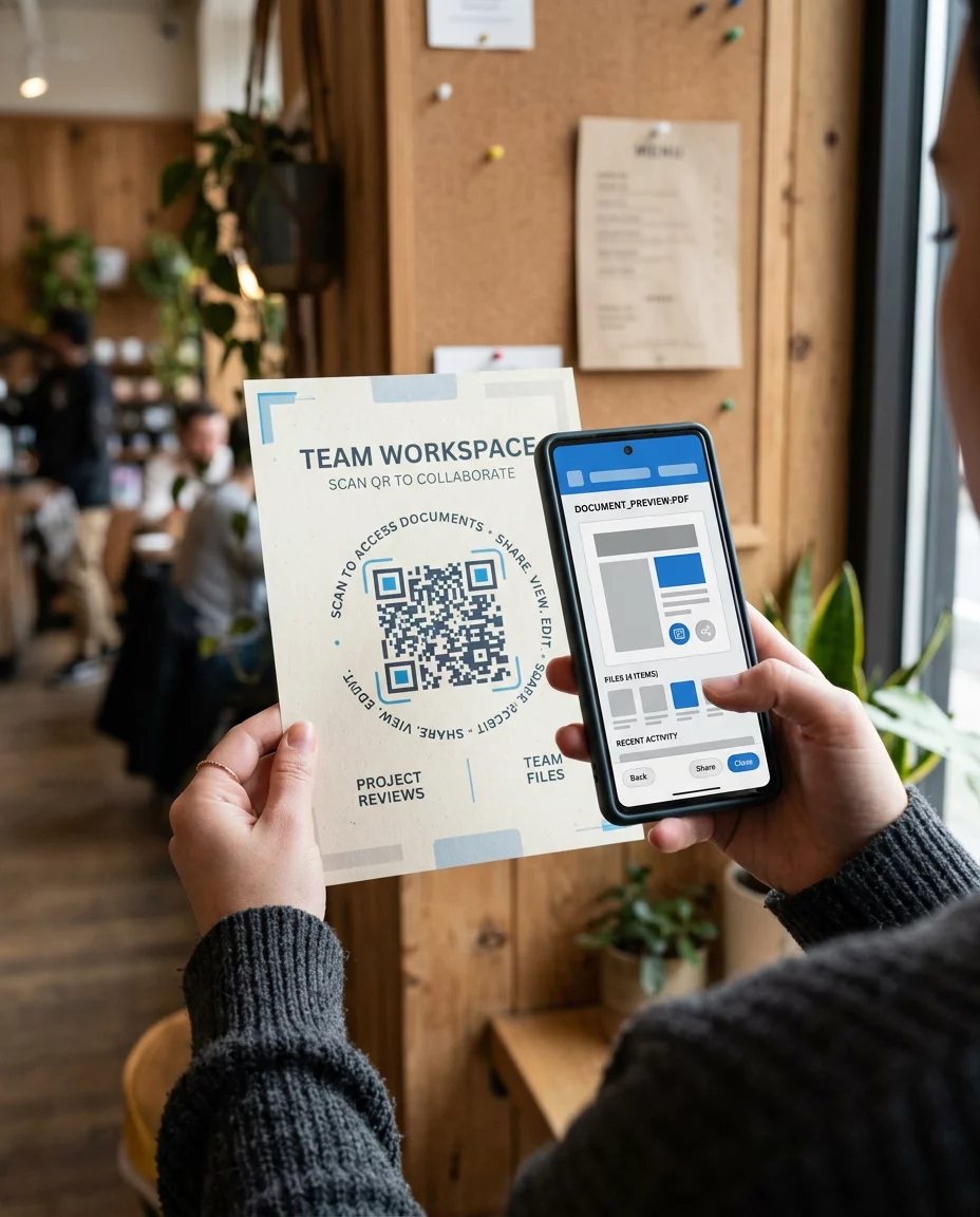 QR-Dateifreigabe-Szene