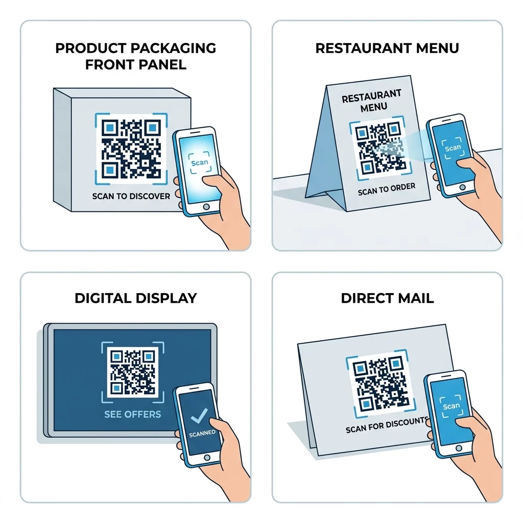 QR-Platzierungsbeispiele