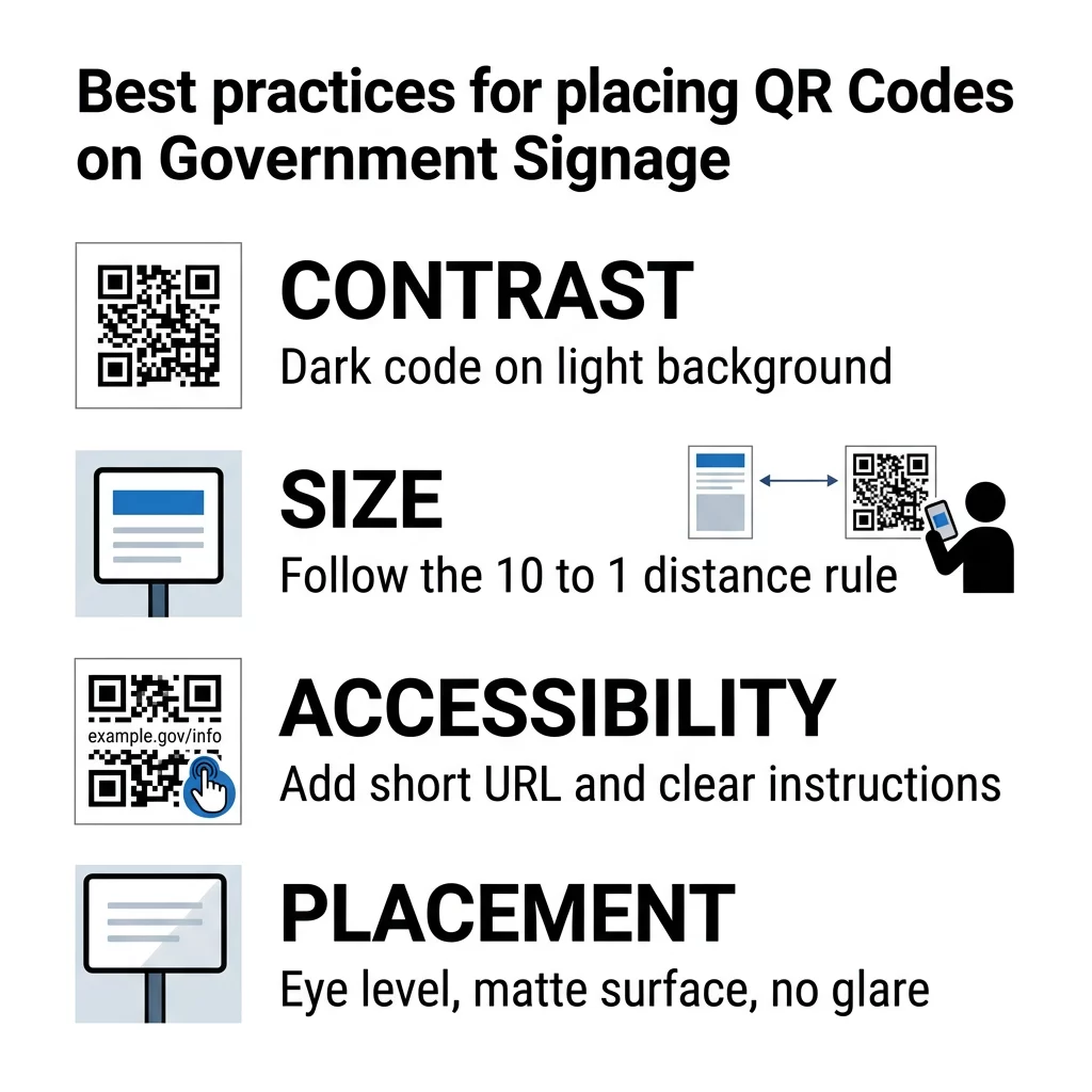 Infografis papan nama kode QR