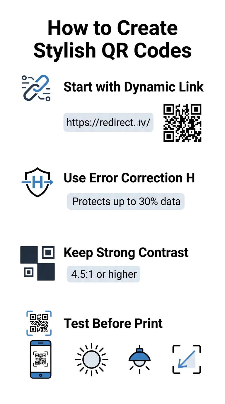 branded QR code steps