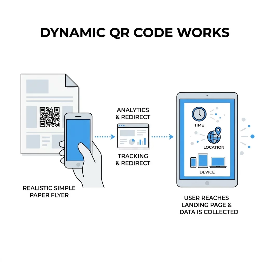 تدفق تتبع رمز QR الديناميكي