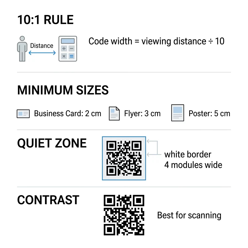 QR code size infographic