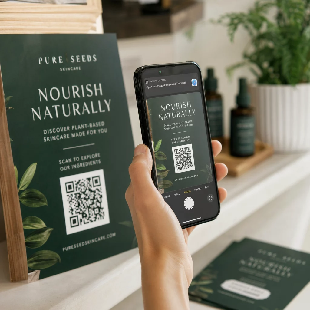 Scanning af QR-kodeplakat
