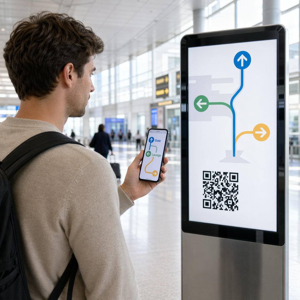 QR navigacija na letališču