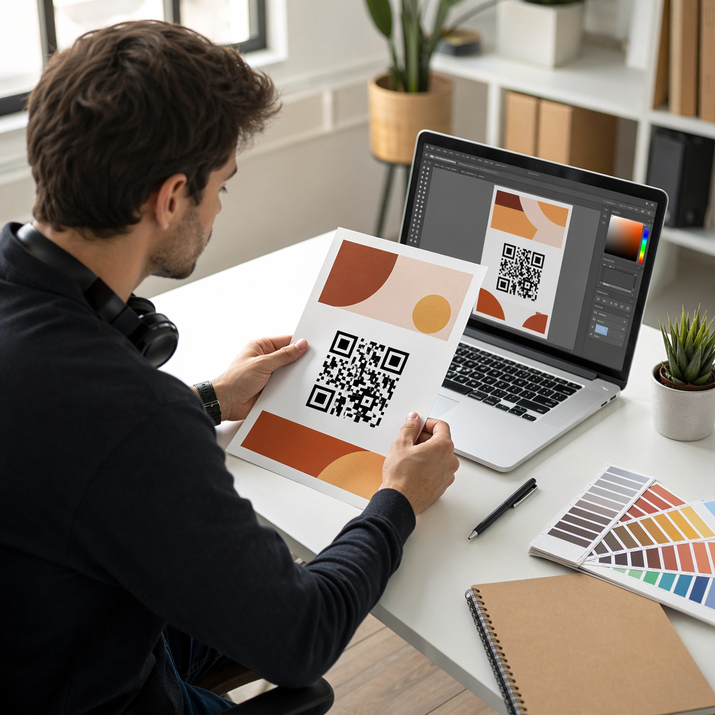 Designer che crea un QR con Canva
