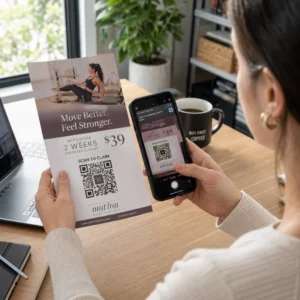 Scansione del codice QR del volantino