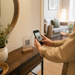 Gäste scannen QR am Eingang
