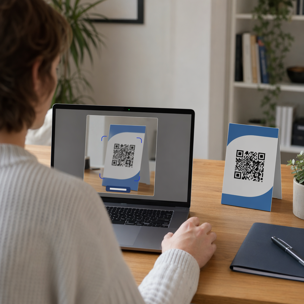 Laptop QR-Code-Scan