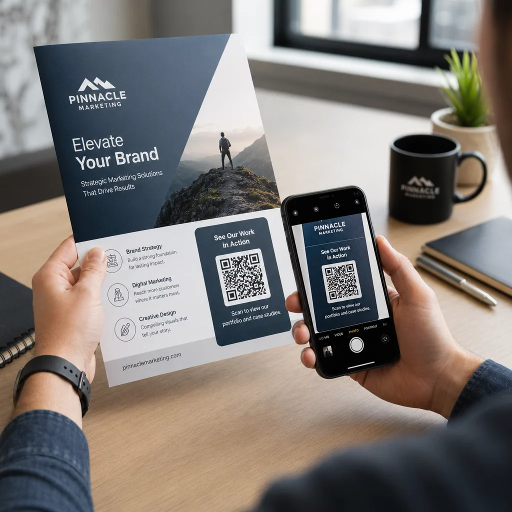 Quét mã QR tài liệu quảng cáo