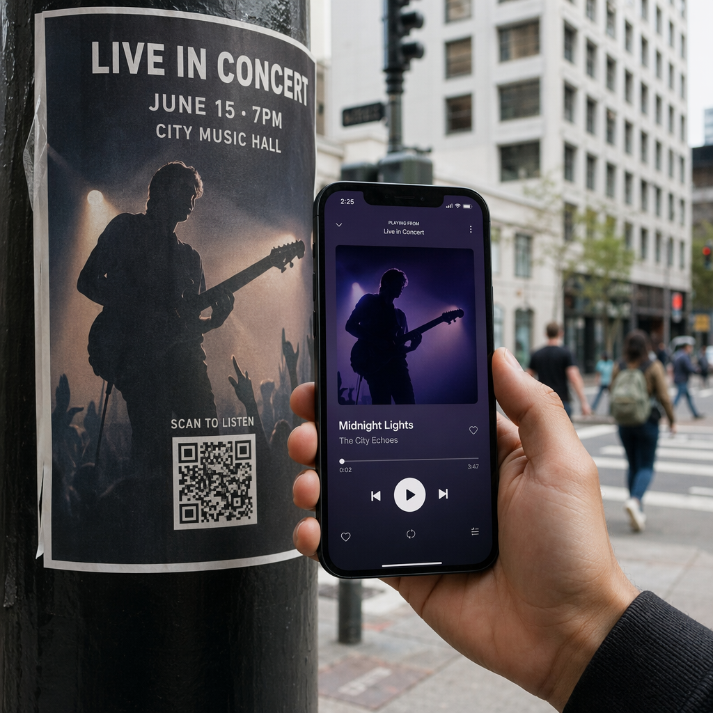 Scanning af musik QR-plakat