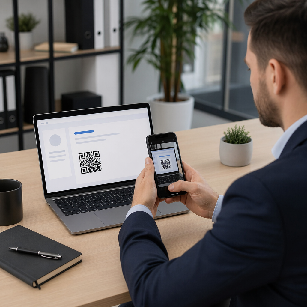 Scanarea codului QR al semnăturii de e-mail