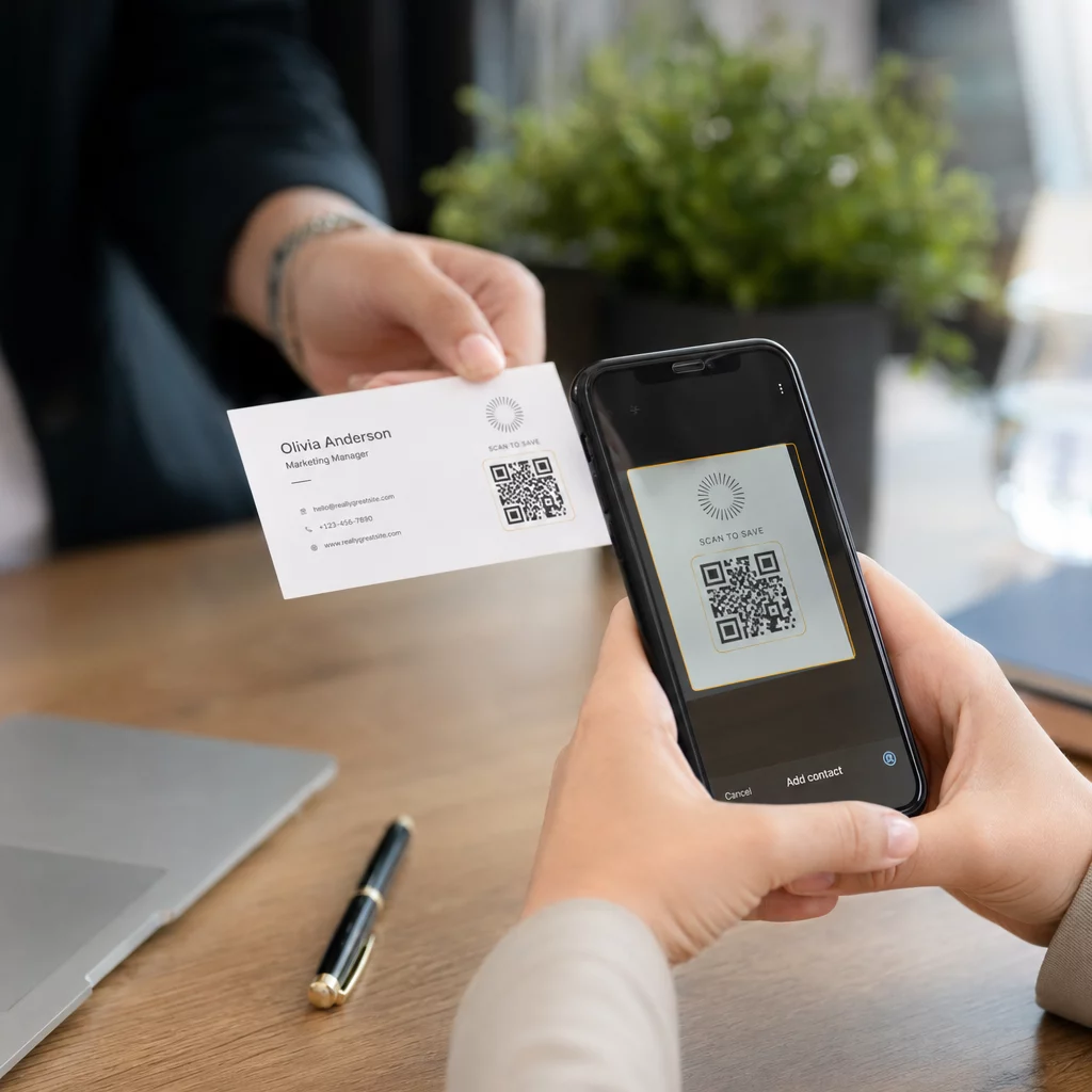 QR business card scan