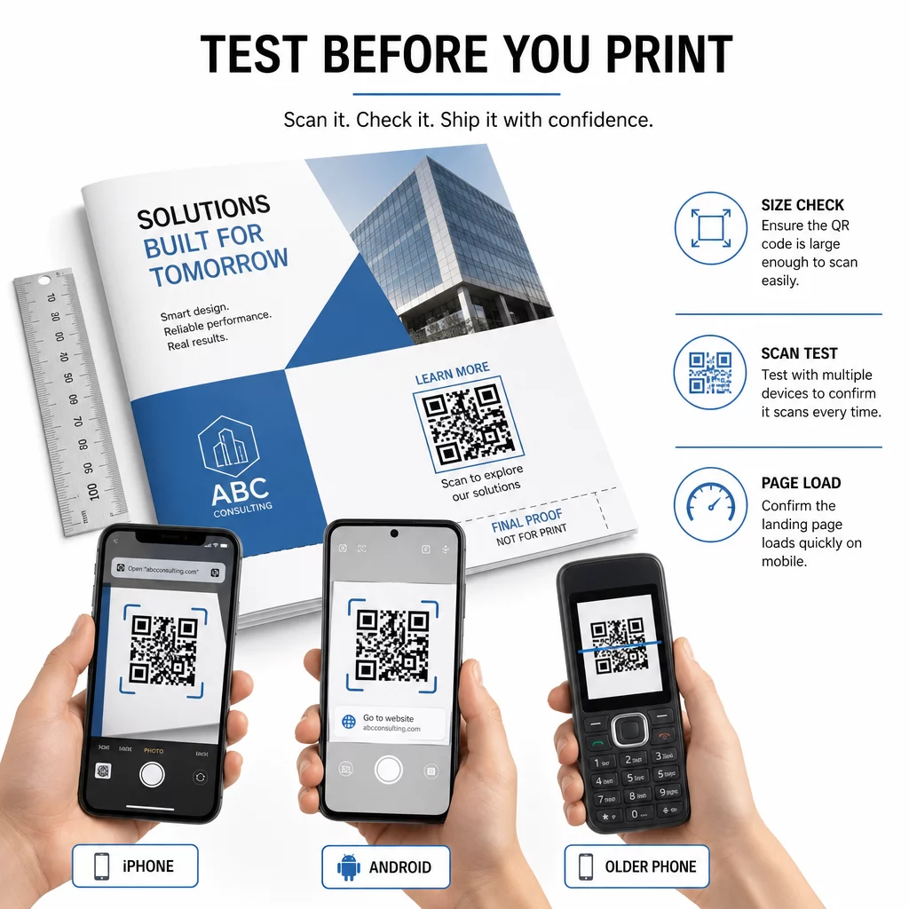 Testing brochure QR code