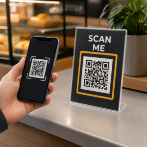 Mengimbas kod QR berbingkai
