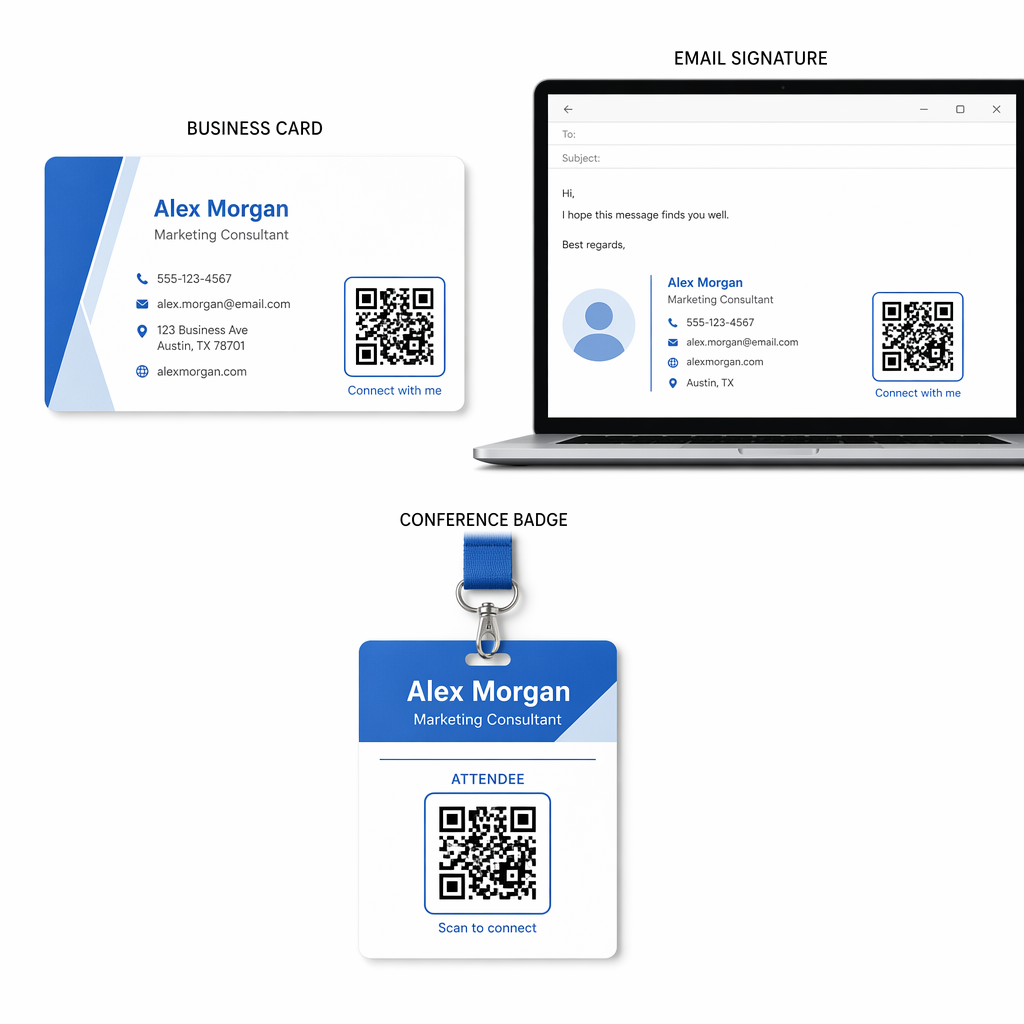 Παραδείγματα τοποθέτησης κωδικού QR