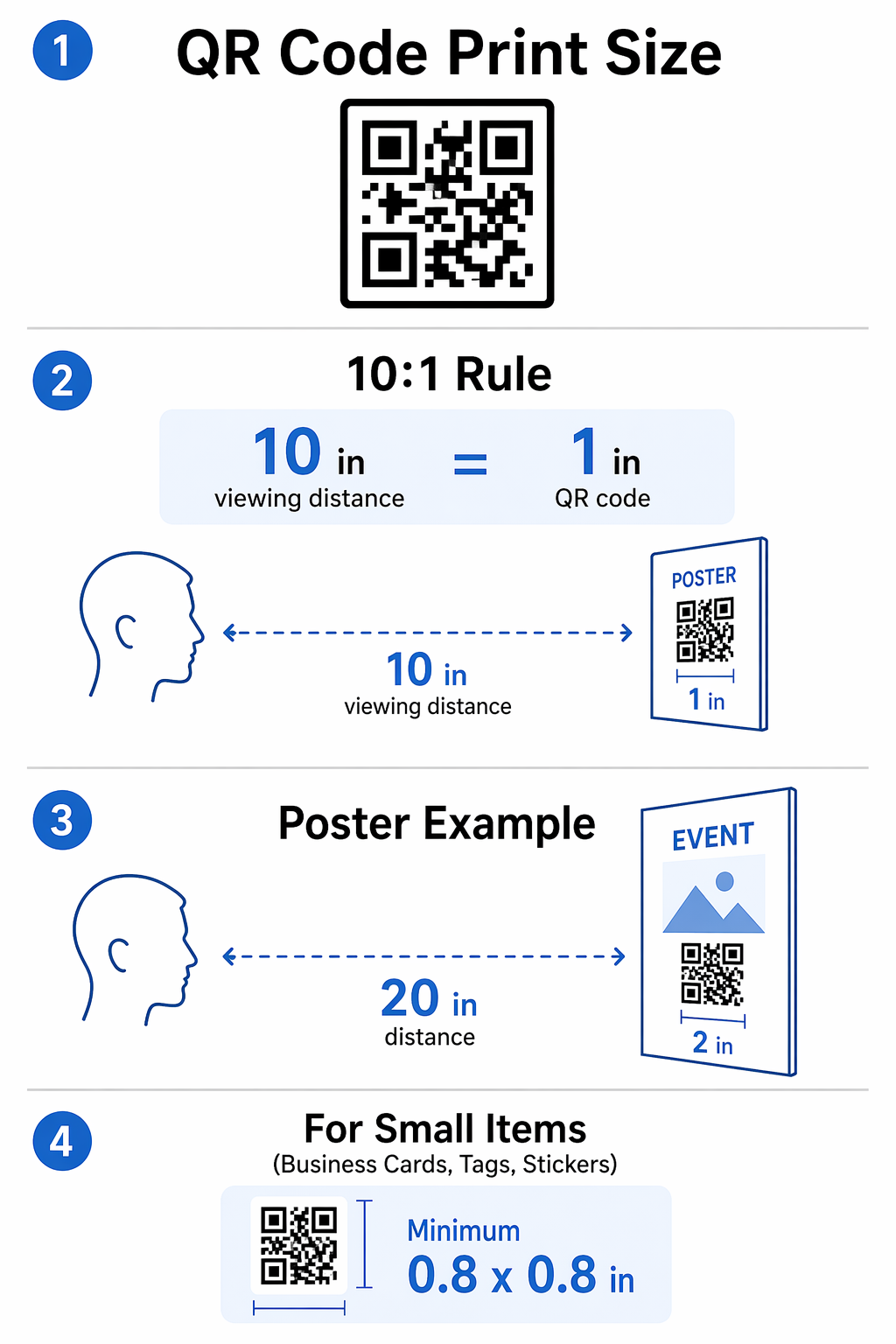 QR कोड आकार मार्गदर्शिका