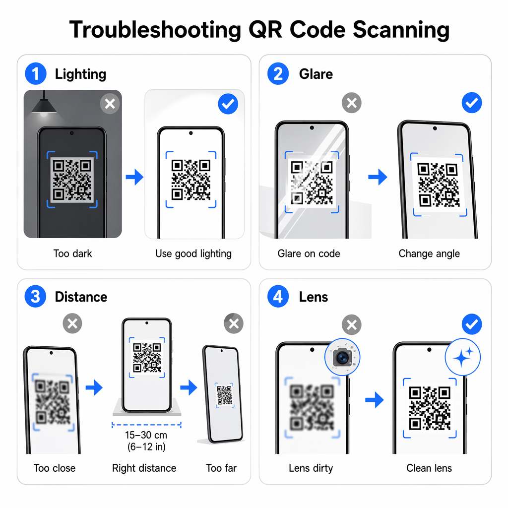 Устранение неполадок при сканировании QR-кодов