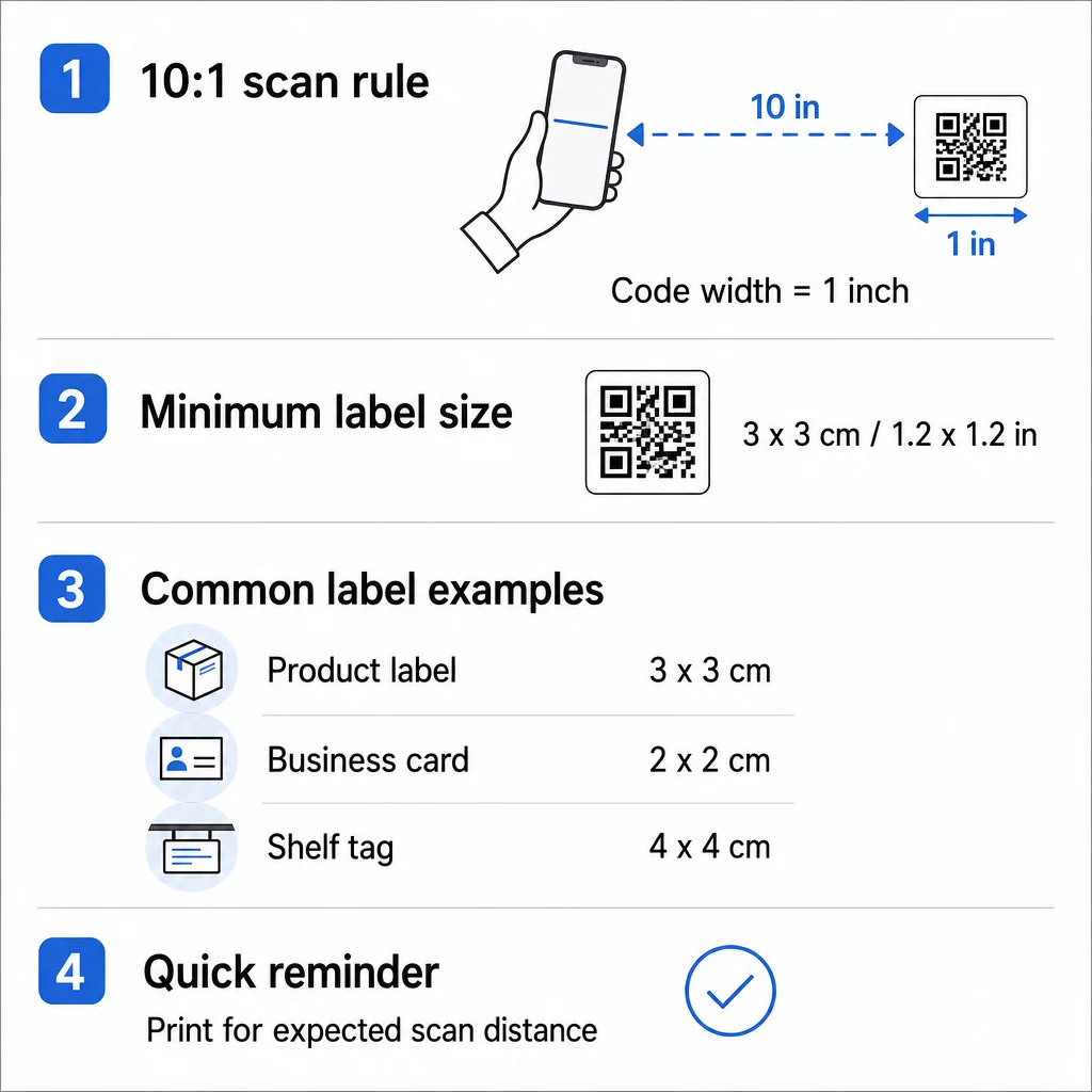 QR-størrelsesguide