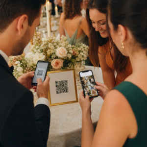 Гости сканируют QR-код мероприятия