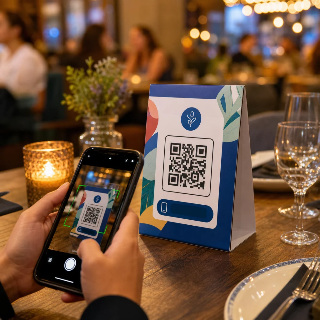 QR table tent