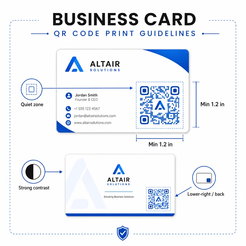 Name card QR guidelines