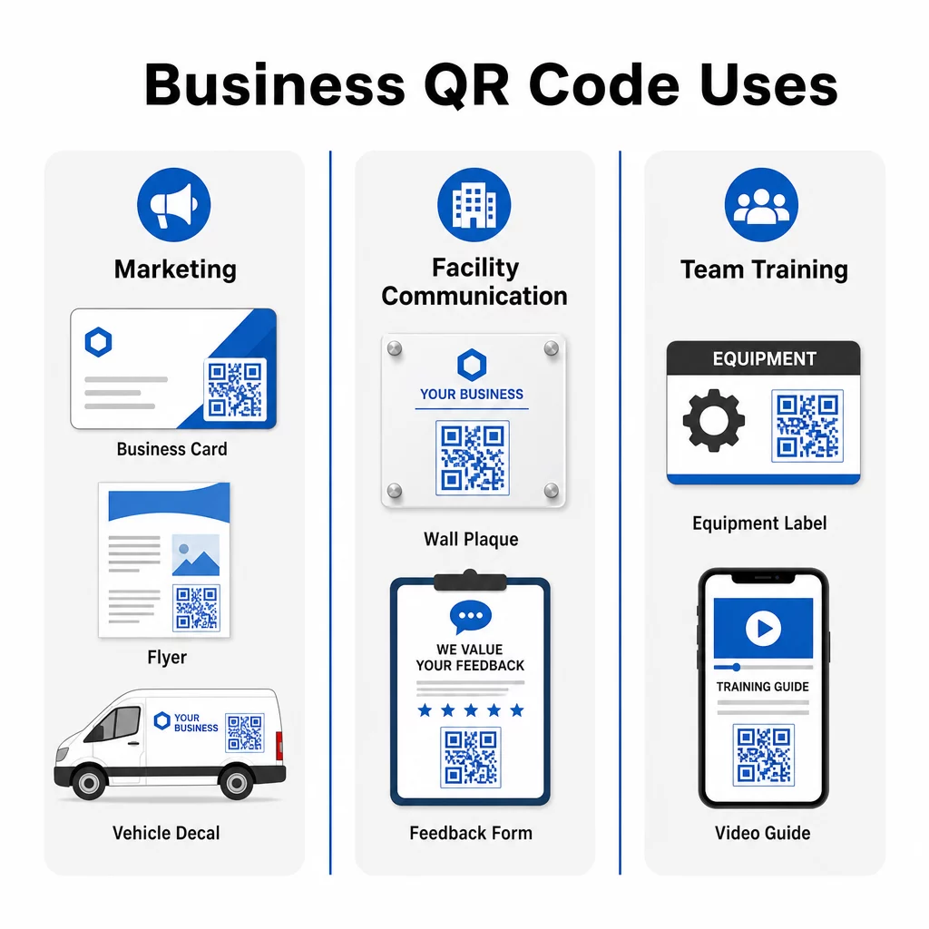 Business QR code uses