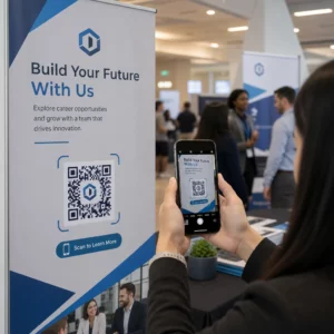 Candidate scans QR code