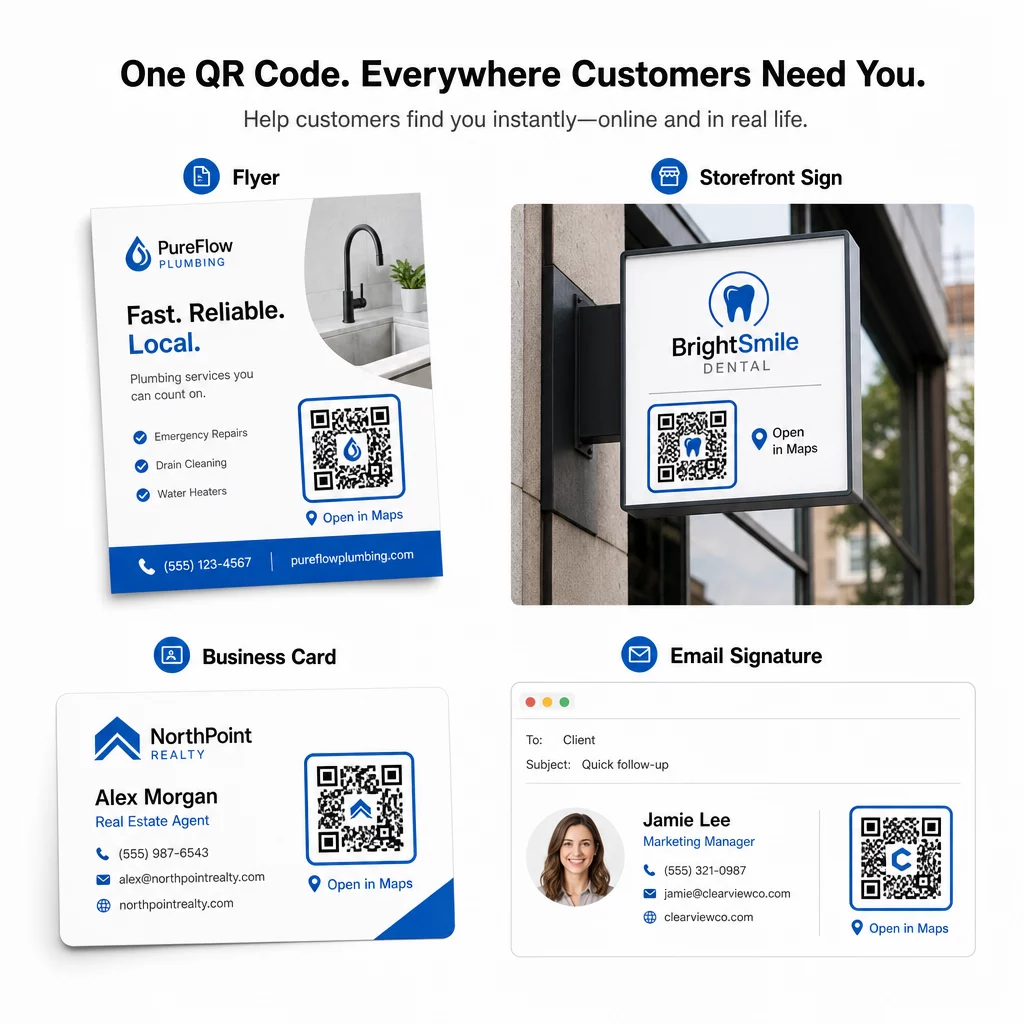 QR placement examples