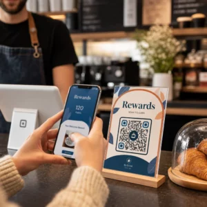 Customer scans reward QR