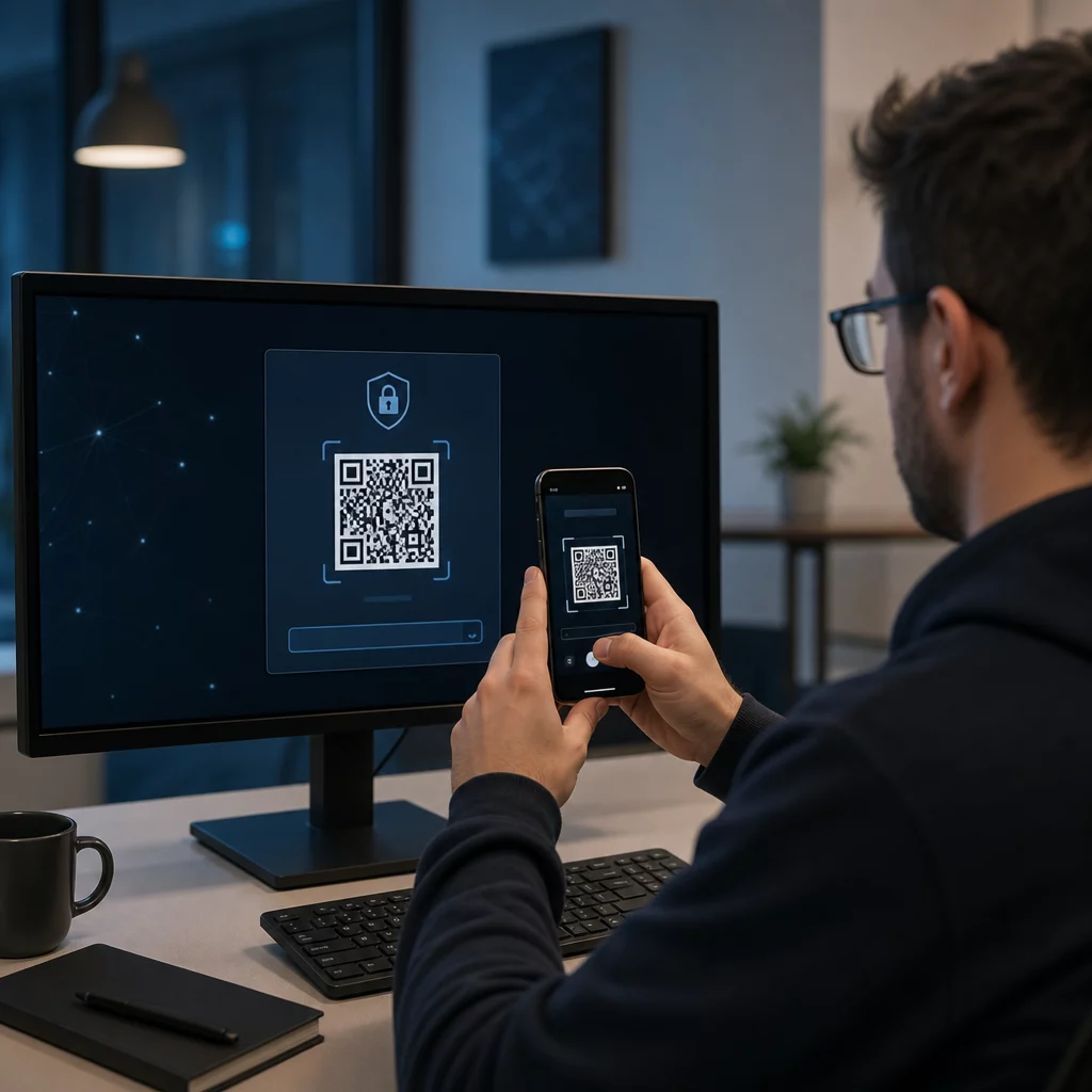 Admin scanning QR code