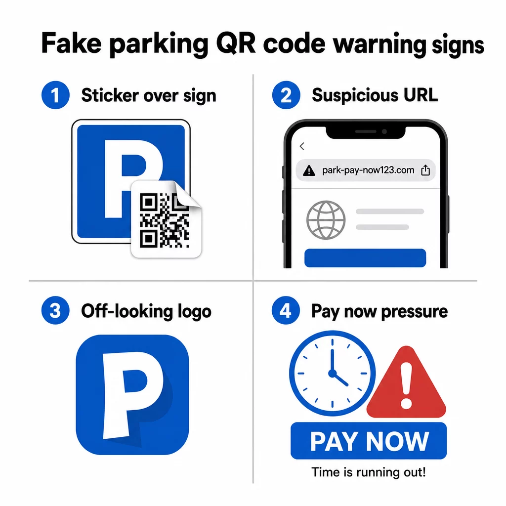 Fake QR warning signs