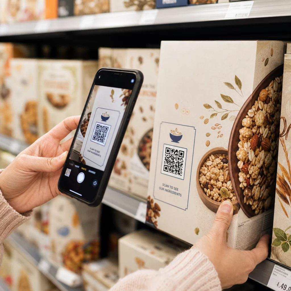 Scanning food package QR