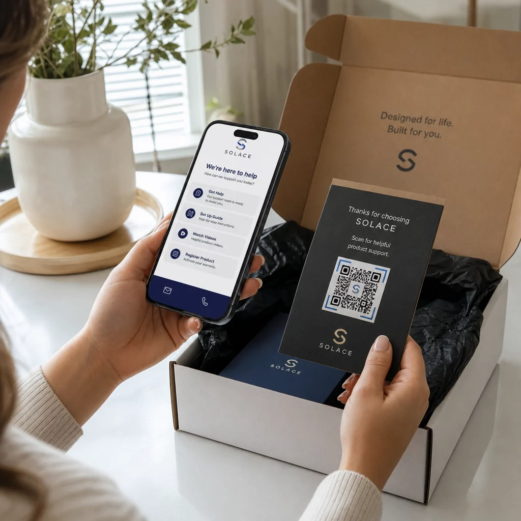 Customer scanning support QR