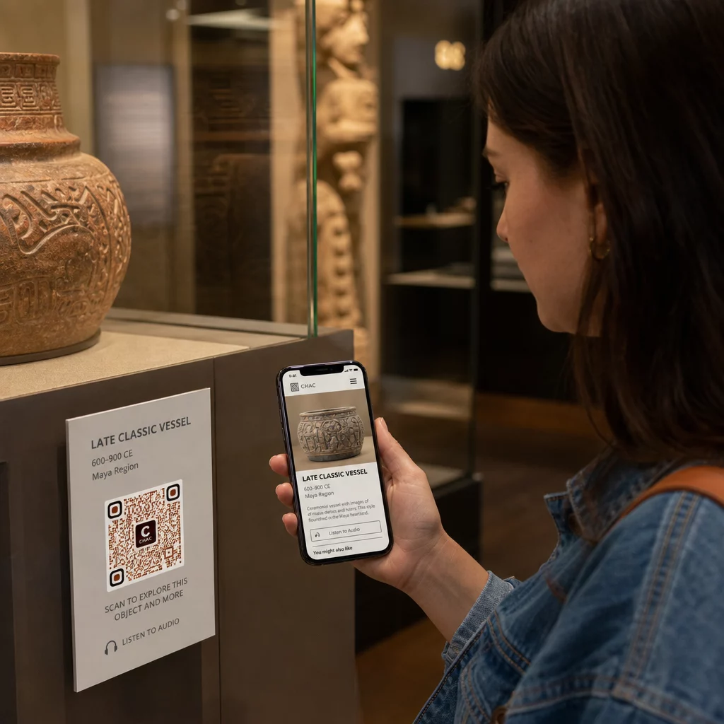 Visitor scanning exhibit