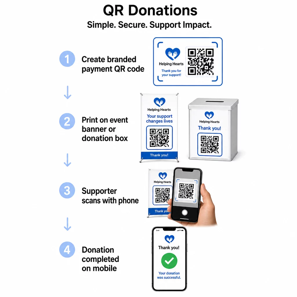 QR donation steps