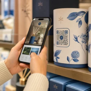 Shopper scans packaging