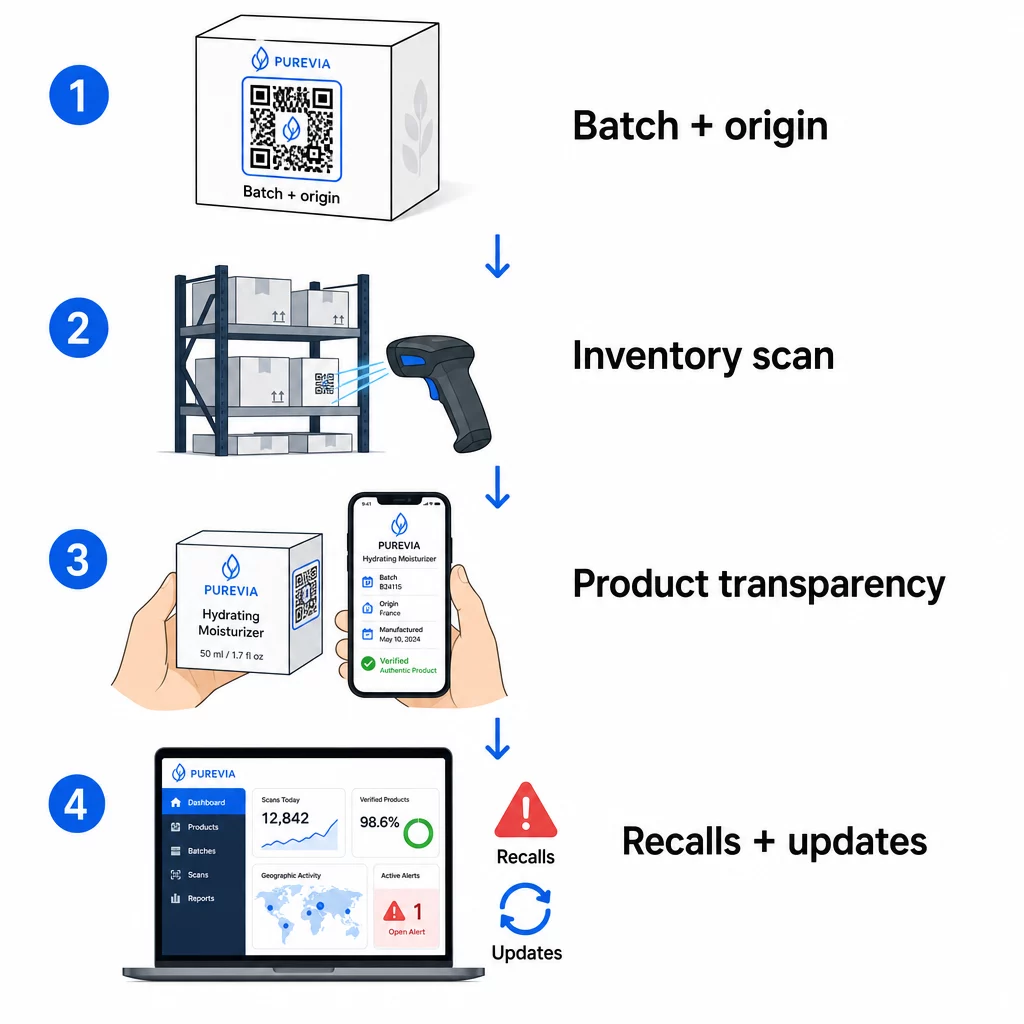 QR traceability flow