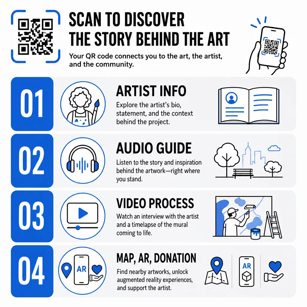 Public art QR content
