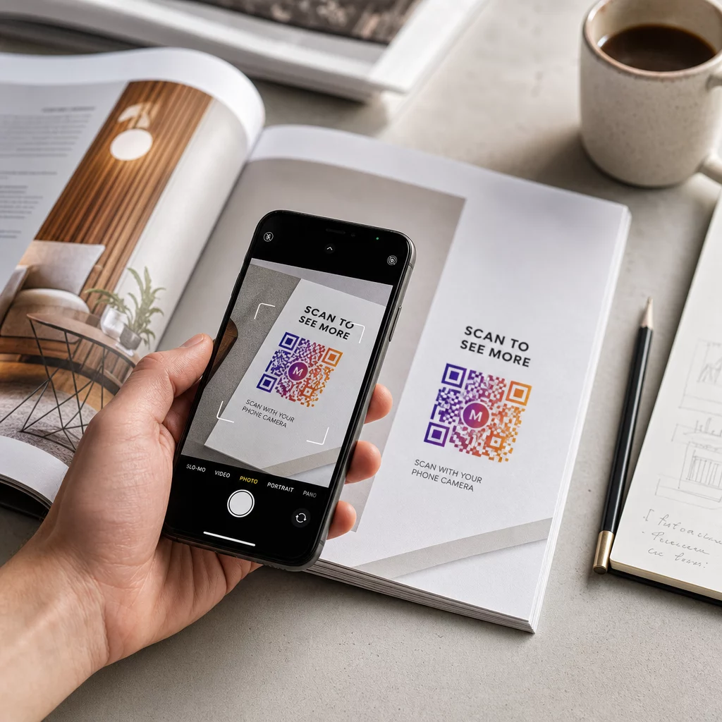 Reader scanning QR code