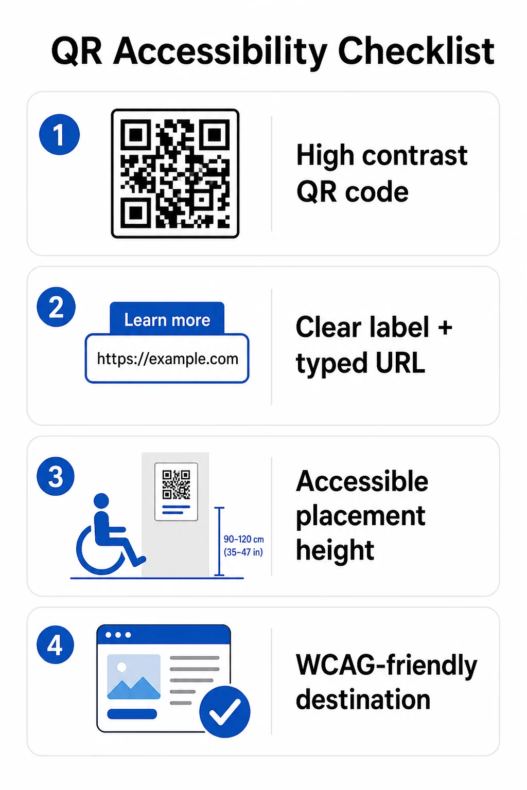 QR accessibility checklist